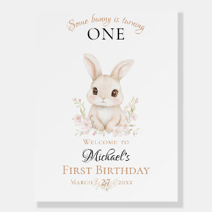 Some Bunny is Turning One Welcome Sign