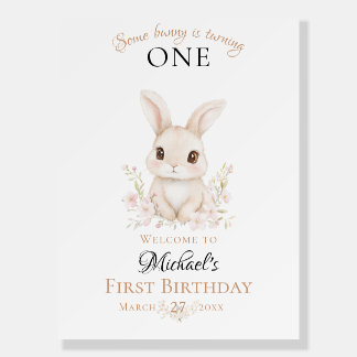 Some Bunny is Turning One Welcome Sign