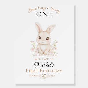 Some Bunny is Turning One Welcome Sign