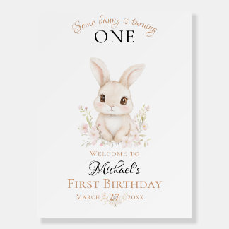 Some Bunny is Turning One Welcome Sign