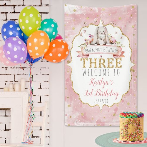 Some Bunny is Turning Third 3rd Birthday Welcome Banner