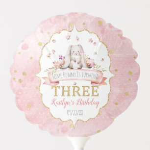 Some Bunny is Turning Three 3rd Birthday Balloon