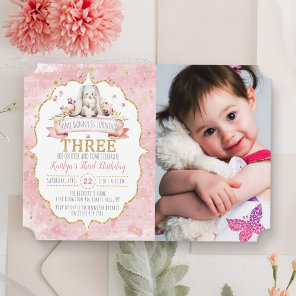 Some Bunny is Turning Three 3rd Birthday Invitation