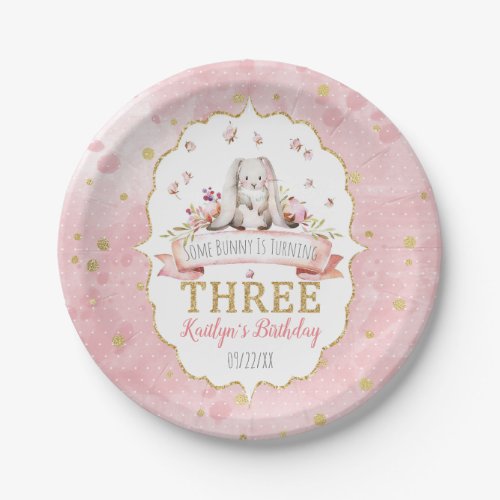 Some Bunny is Turning Three 3rd Birthday Paper Plates