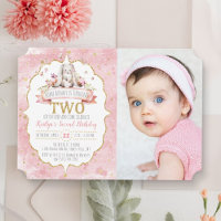 Some Bunny is Turning Two 2nd Birthday Invitations