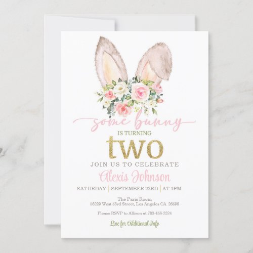 Some Bunny is Turning TWO Invitation _ Bunny Ears