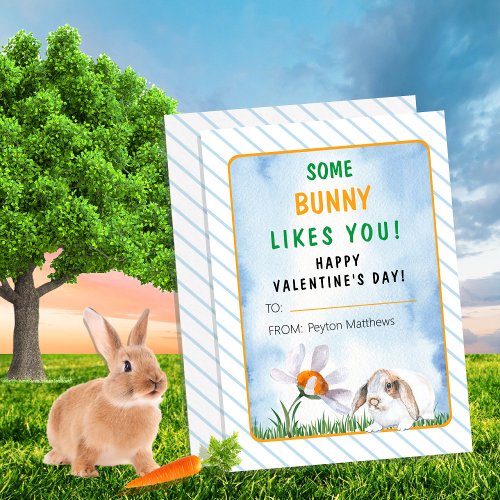 Some Bunny Likes You Valentines Day Classroom Note Card