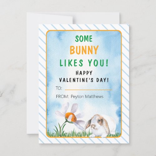 Some Bunny Likes You Valentines Day Classroom Postcard