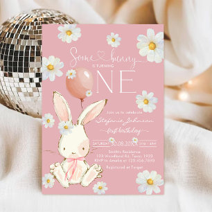 Some Bunny Little Bunny First 1st Birthday Invitation