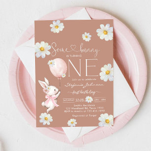 Some Bunny Little Bunny First 1st Birthday  Invitation