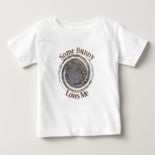 Some Bunny Loves Me Cute Brown Rabbit Welcome New Baby T_Shirt