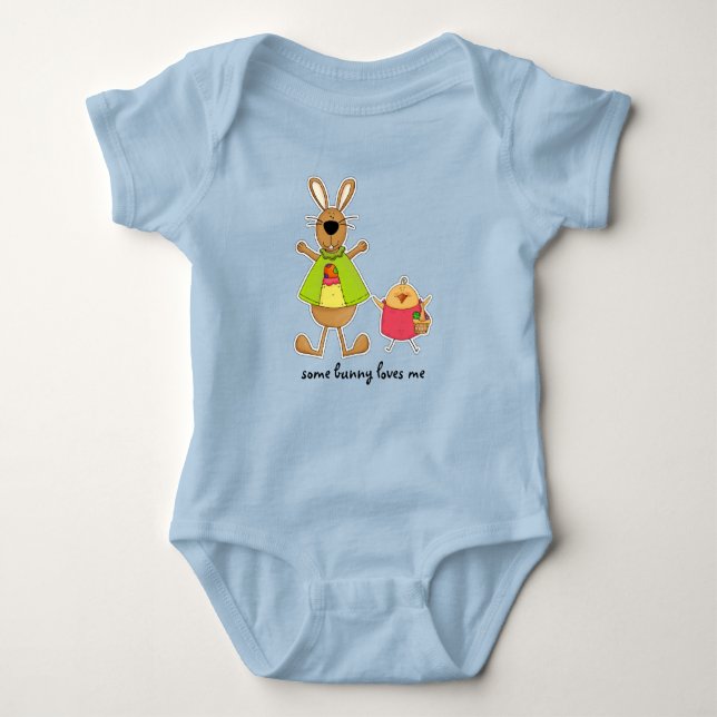 Some Bunny Loves Me. Easter Baby Bodysuits (Front)