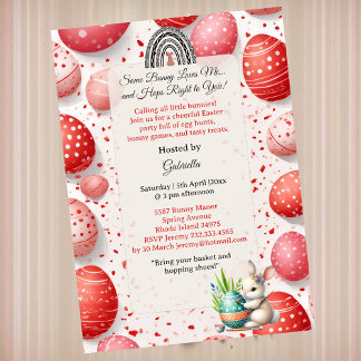 Some Bunny Loves Me Egg Hunt Little Kids Spring  Invitation
