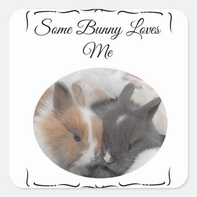 Some Bunny Loves Me Name  Square Sticker (Front)