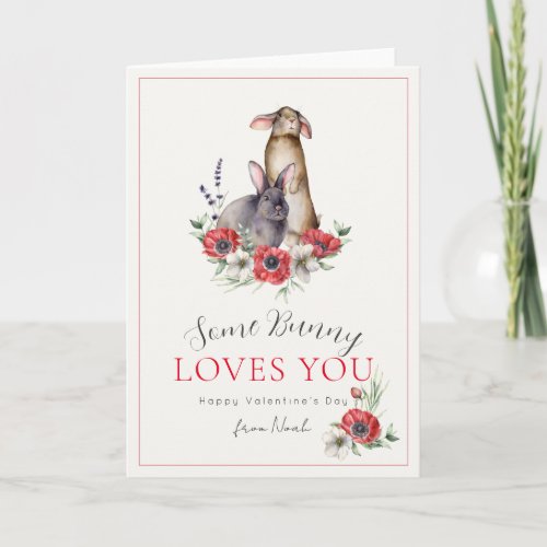 Some Bunny Loves You Anemone Valentines Day Card