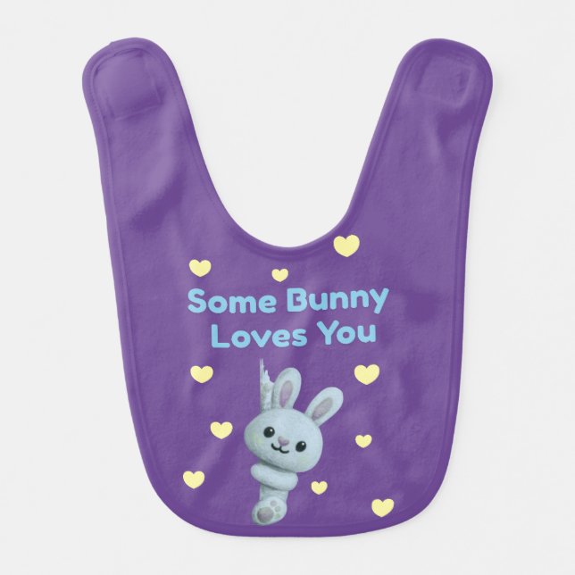Some Bunny Loves You Baby Bib (Front)