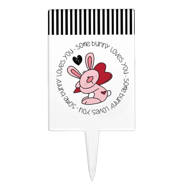 Some Bunny Loves You Cake Topper (Front)