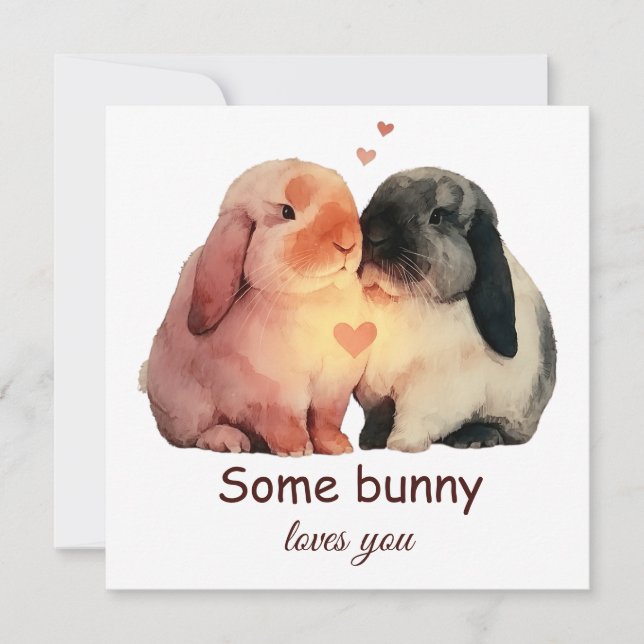 Some Bunny Loves You Couple Love Card (Front)