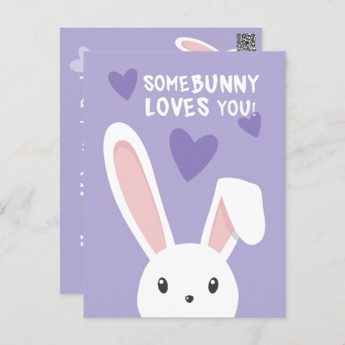 Some bunny loves you Cute Classroom Valentines day Postcard