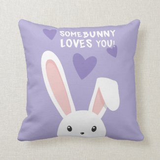 Some bunny loves you Cute hearts Valentine 2-sided