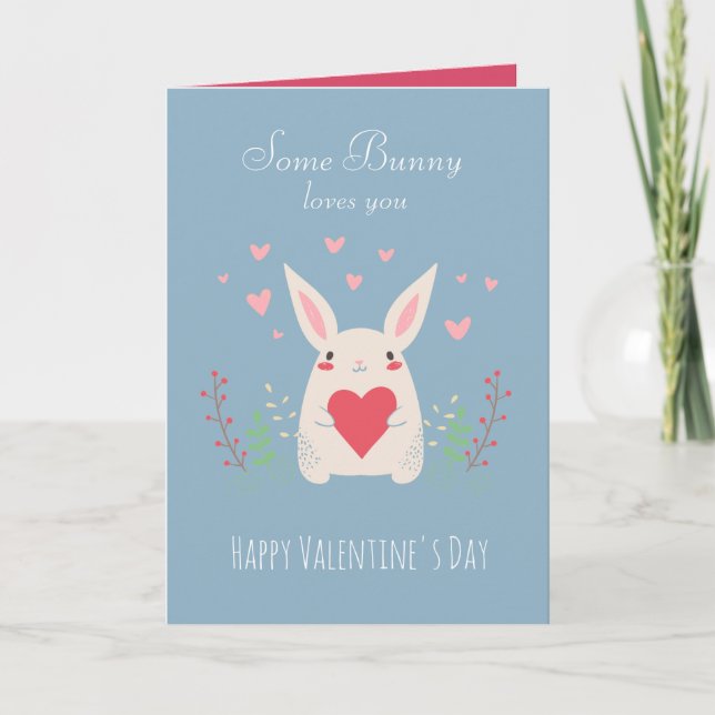Some Bunny Loves You Cute Valentine's Card (Front)
