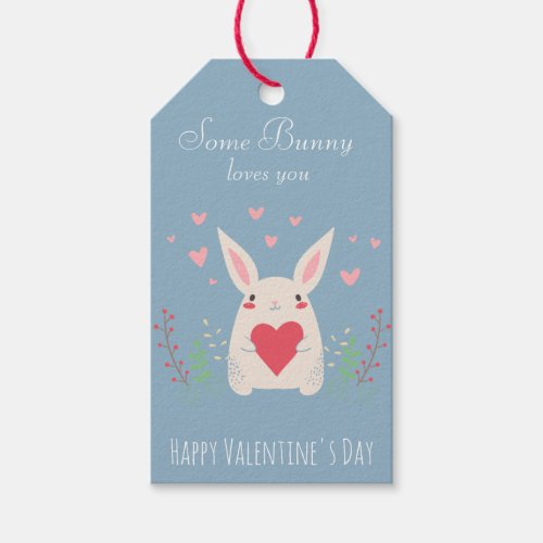 Some Bunny Loves You Cute Valentines Gift Tags
