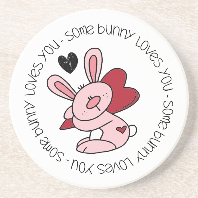 Some Bunny Loves You Drink Coaster (Front)