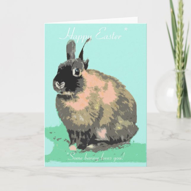 Some bunny loves you Easter card (Front)