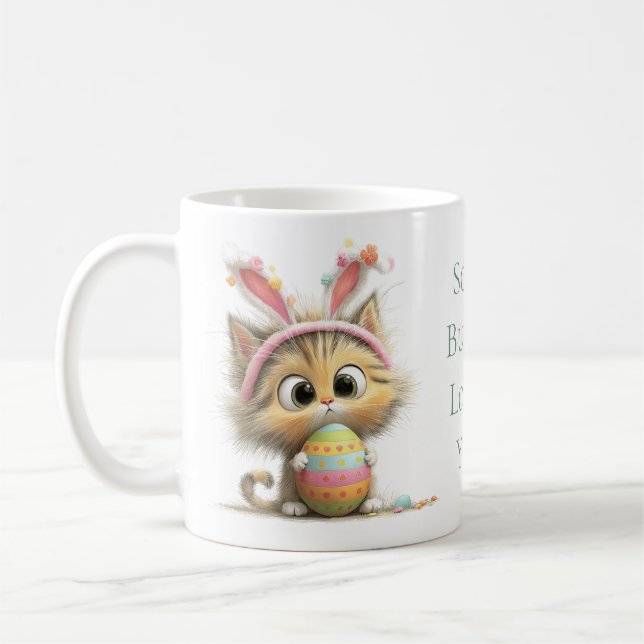 Some Bunny Loves You Easter Cat Mug (Left)