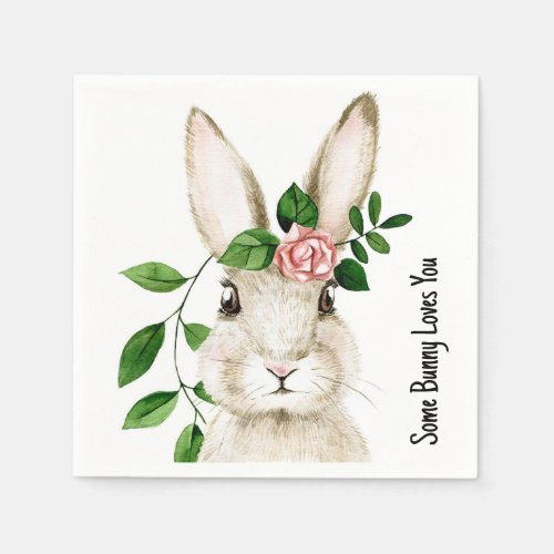 Some Bunny Loves You Easter Napkin Birthday Napkin