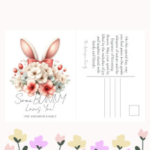 Some Bunny Loves You Floral Easter Rabbit Ears 