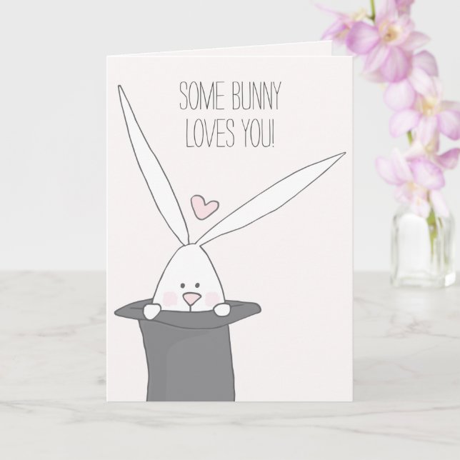 Some Bunny Loves You - Happy Valentine's Day Card (Orchid)