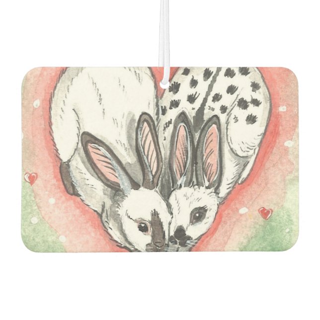 "Some Bunny Loves You" Heart Rabbit Air Freshener (Front)