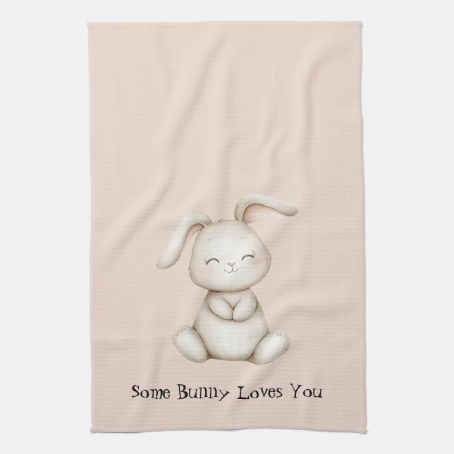 Some Bunny Loves You Kitchen Towel (Vertical)