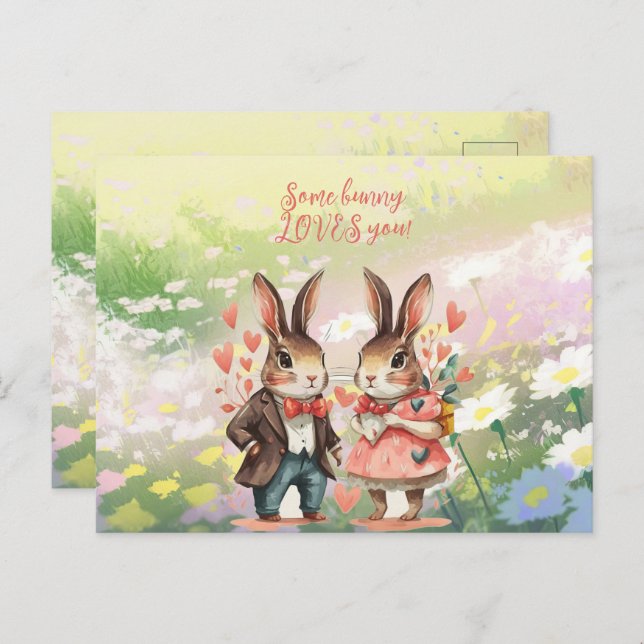 Some Bunny Loves You Mr. & Mrs. Postcard (Front/Back)