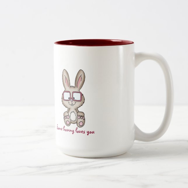 Some bunny loves you mug - Cute Design with bunny (Right)