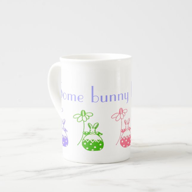 'Some bunny loves you' porcelain cup (Front Left)