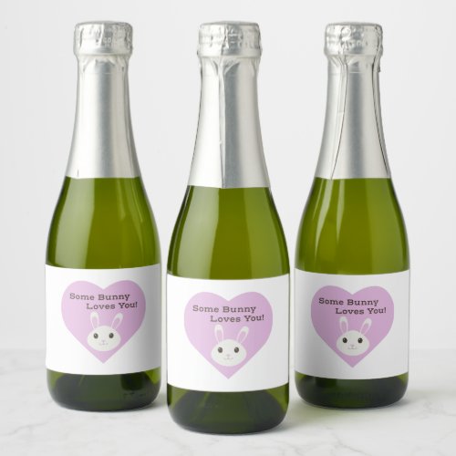 Some Bunny Loves You  Sparkling Wine Label
