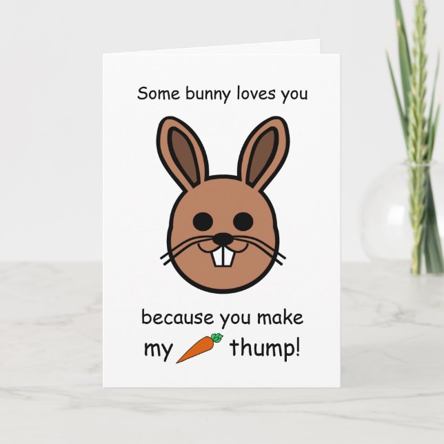 Some Bunny Loves You, Valentine's Day Rabbit Card (Front)