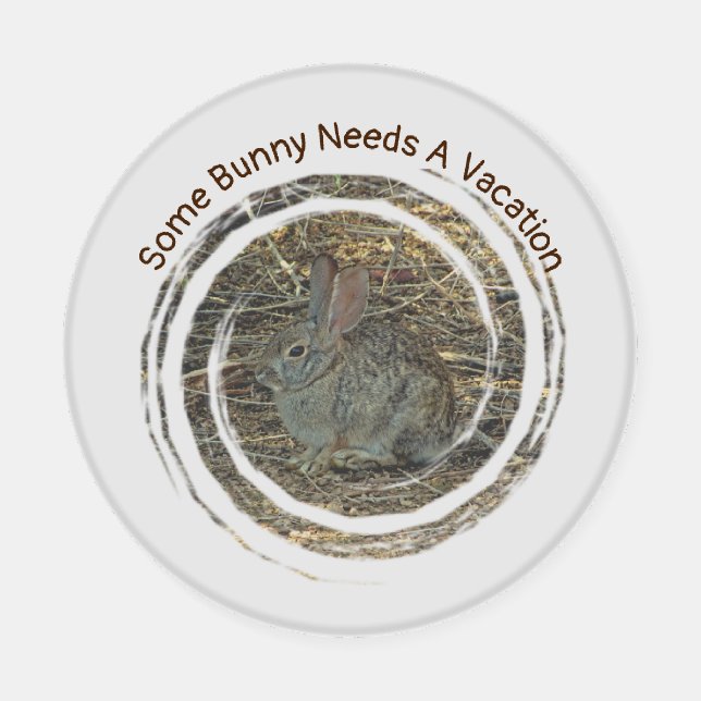 Some Bunny Needs Vacation Small Rabbit Relax Coaster Set (Single)