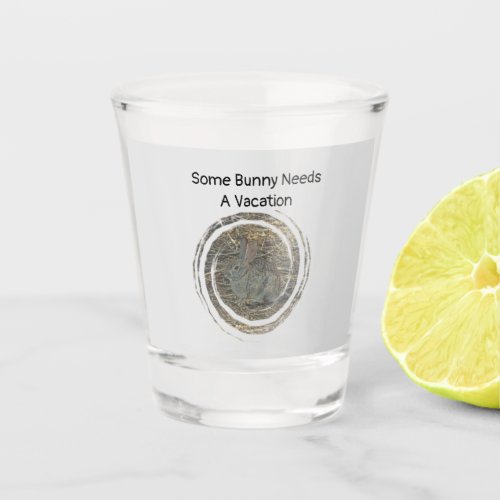 Some Bunny Needs Vacation Small Rabbit Relax Shot Glass