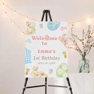 Some Bunny Pastel 1st Birthday Welcome Foam Board