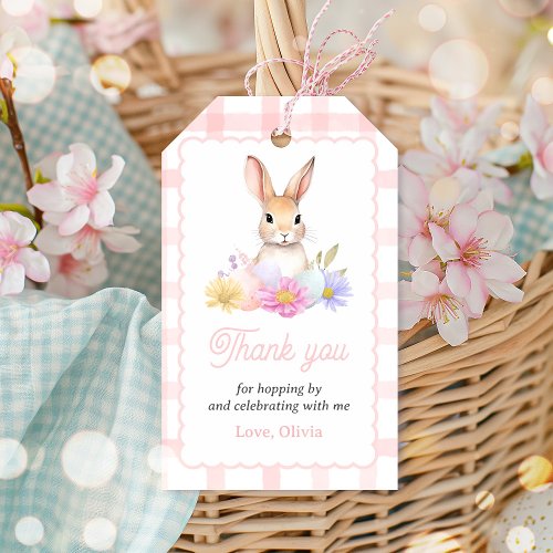 Some Bunny Pastel Spring Pink Bunny Birthday Favor Gift Tags