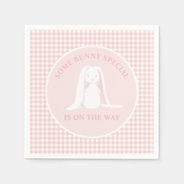 Some Bunny Special is on the way Baby Shower Napkins (Front)