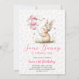 Some Bunny spring Birthday Party  Invitation