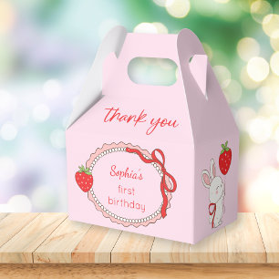 Some Bunny Strawberry Birthday Favor Boxes