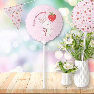 Some Bunny Strawberry Pink Birthday Balloon