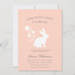 Some bunny sweet floral baby shower invitation