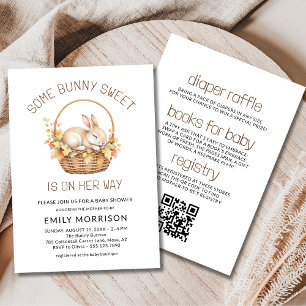 Some Bunny Sweet Girl All in One Baby Shower Invitation