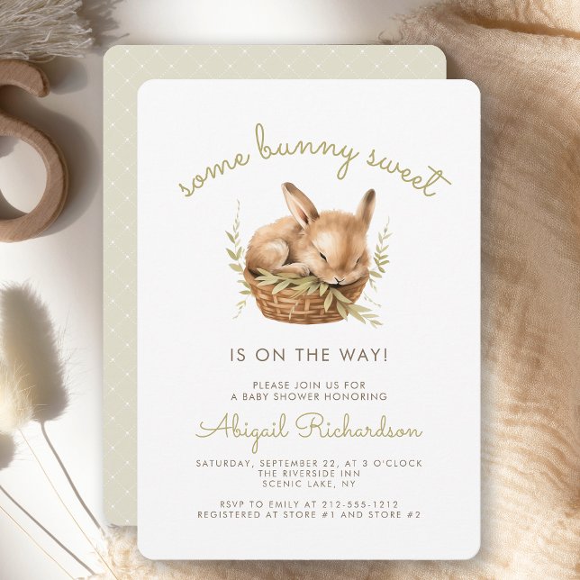 Some Bunny Sweet Neutral Baby Shower Invitation (Creator Uploaded)